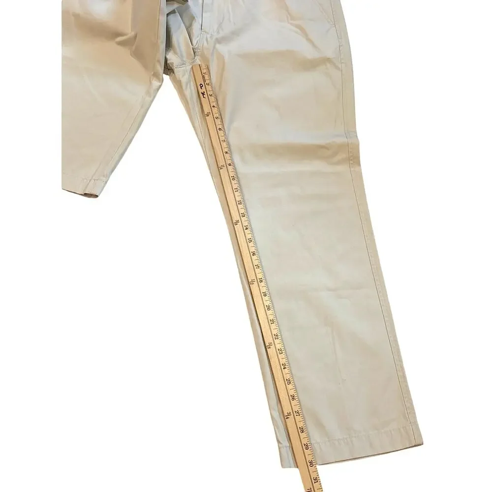J Crew Pants Mens 36x30 Beige Chino Lightweight 100% Cotton Preppy Classiccore